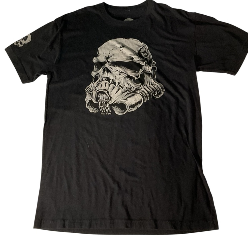 Wash with Souls Men’s Black Skull Image T Shirt